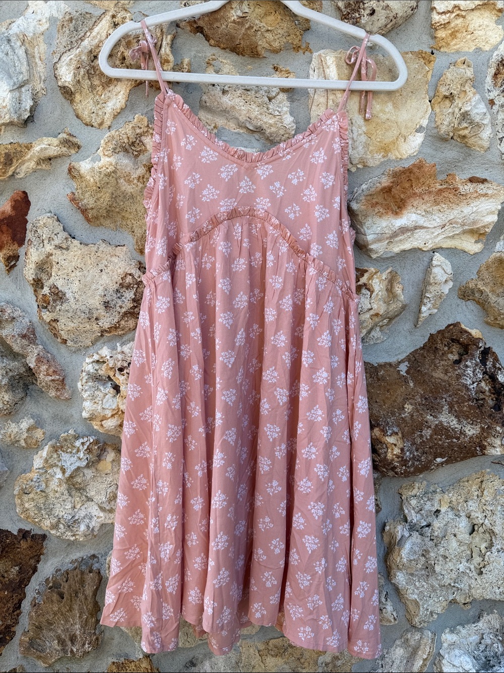 Patrons of peace Malibu dress boho Floral Peach flowy Dress